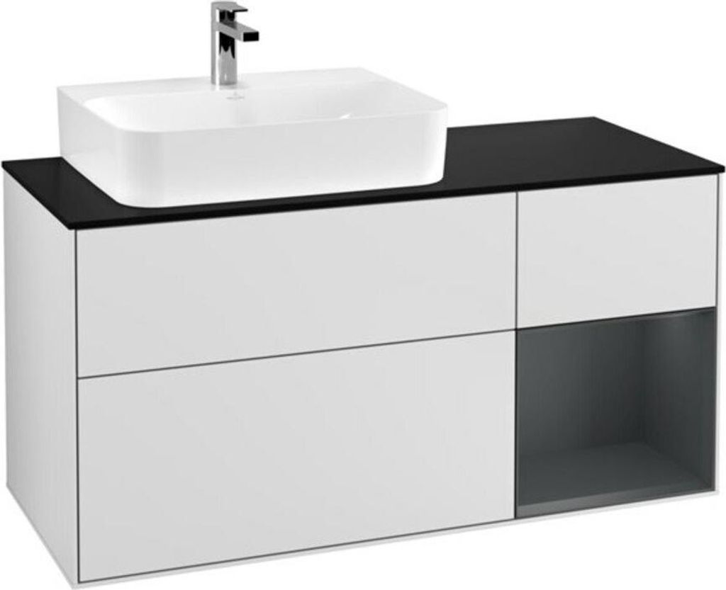 V&B Waschtischunterschrank Finion 120cm, Pl b m, Rg r md b m La, wh. m Lac