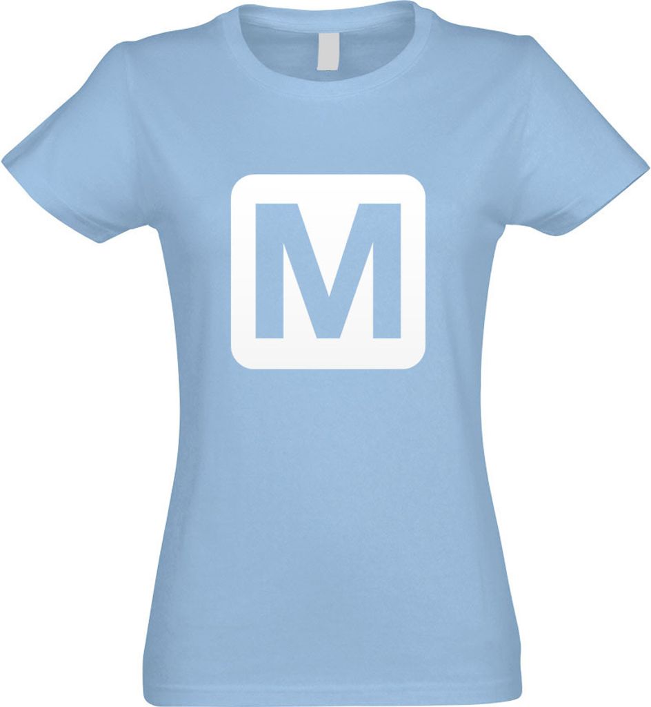 Kiwistar - T-Shirt tailliert - Damen - himmelblau - Metrostation Haltestelle Pikto - mit Motiv Bedruckt - Funshirt Design - Sport - Freizeit - Dame...