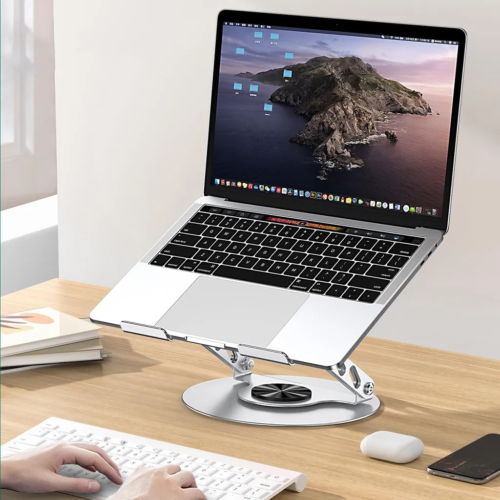 Support Ordinateur Portable contre les Douleurs de Dos - Acier Gris