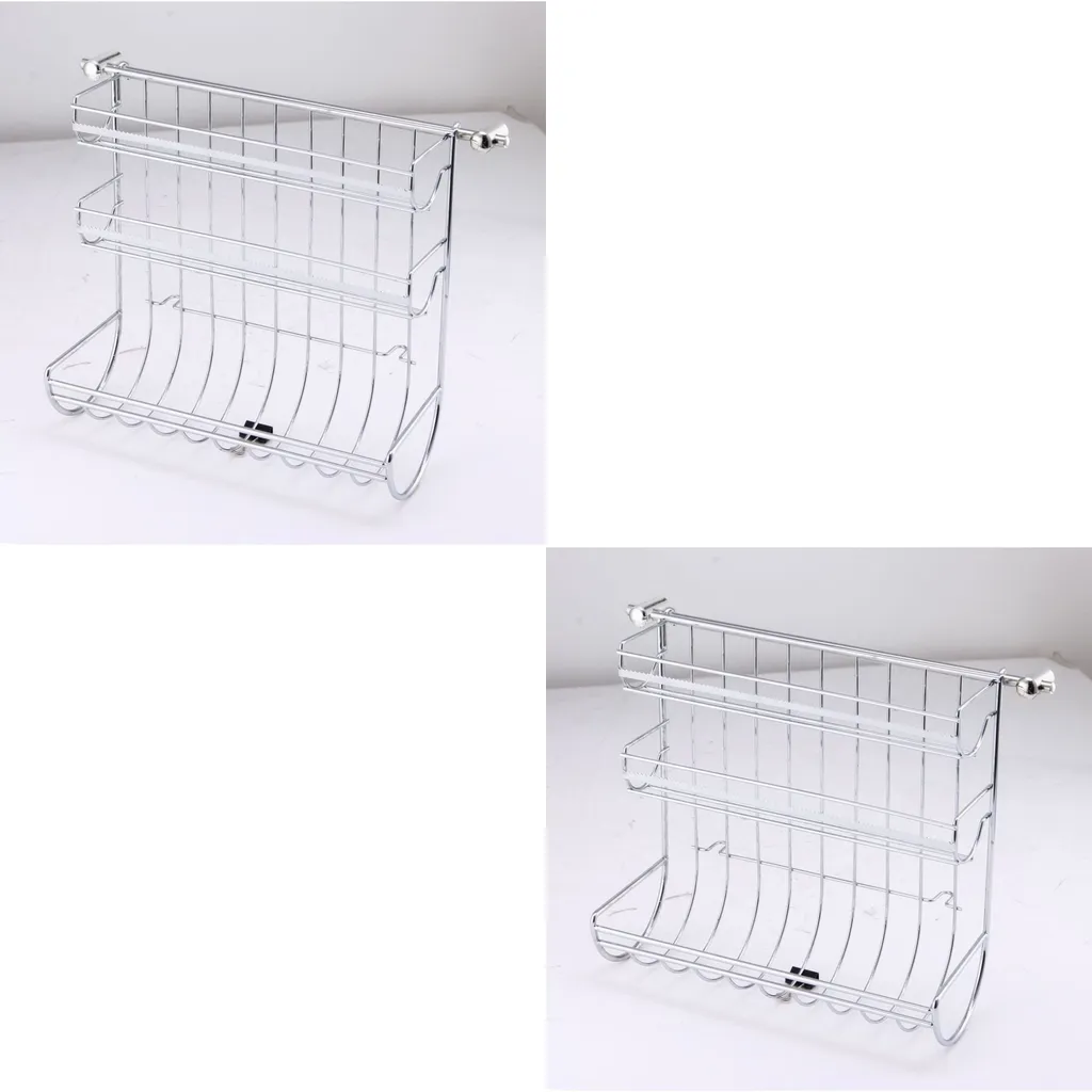 Novaliv set di 2 modanature da cucina con porta rotolo 31x33x17cm Porta rotolo da cucina Porta utensili da cucina Sistema di ringhiera pensile Porta asciugamani da cucina Porta rotolo da torta