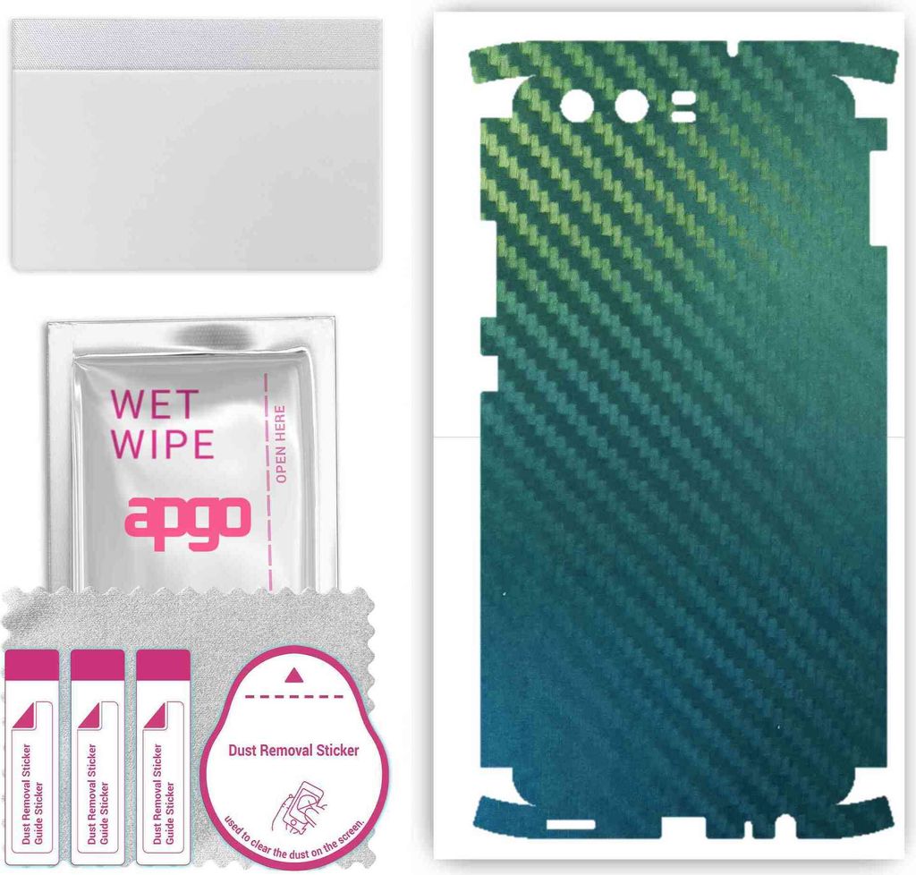 apgo Rückseite + Seiten Schutzfolie, Skin, kompatibel mit Huawei P10, Hinten Displayschutzfolie aus Vinylfolie, kratzfest, einfache Montage - Kohl...
