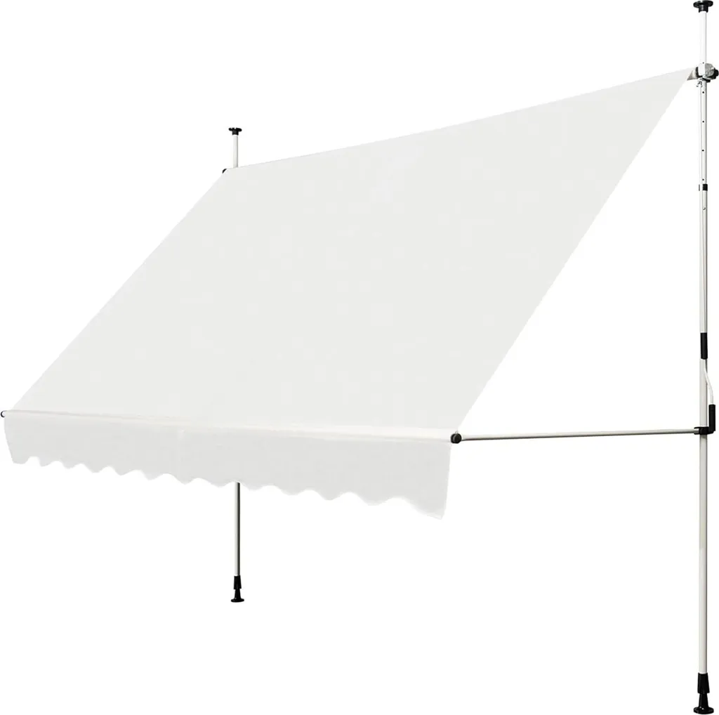COSTWAY Tenda da Sole 350 cm Beige: Design Senza Fori per Esterni