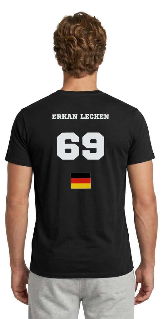 Spreadshirt Erkan Lecken Trikot 69 Party JGA Männer T-Shirt, S, Schwarz