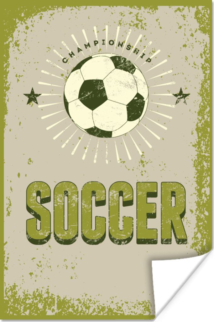 MuchoWow Poster Zitate - Fußball - Meisterschaft - Fußball - Vintage - Sport 80x120 cm - Papierdruck