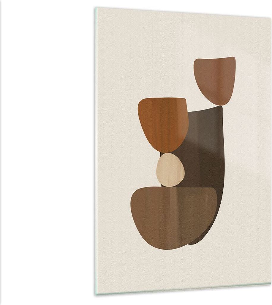 Bilder auf glas - Einteilig - Abstraktion Braun Minimalismus - 80x120cm - Glasbilder - Wandbilder - Bilder - Wanddekoration aus Glas - Glas Bilder ...