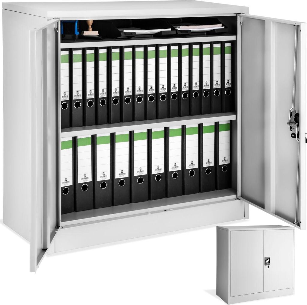 tectake® Aktenschrank abschließbar 90 x 40 x 90 cm Produktbild 