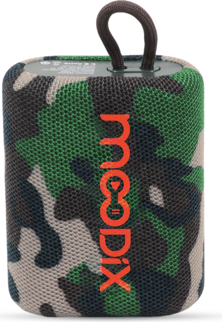 Moodix Bluetooth Lautsprecher, Kabellos mit Radio, TF-Slot, Camouflage, Freisprechanlage – Kompatibel mit Handys, Ideal für Camping, 5W