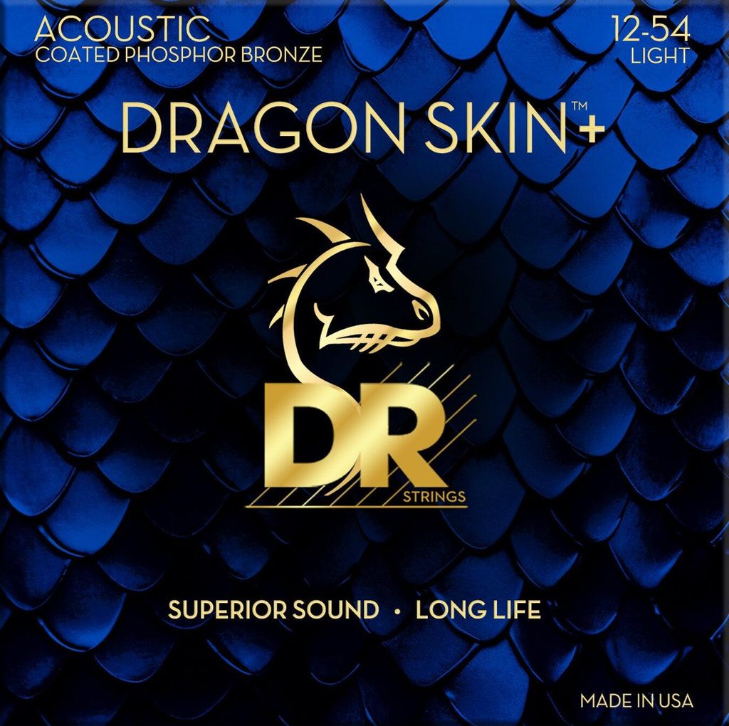 DR Strings Dragon Skin+ Coated Phosphor Bronze Light 3-Pack Saiten für Akustikgitarre