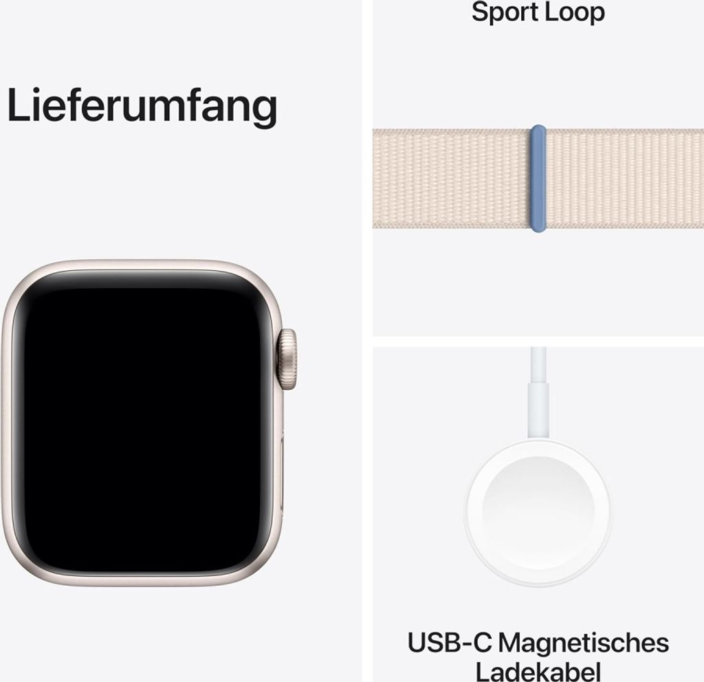 Apple Watch SE GPS 40mm Alu Polarstern Sport Loop Produktbild 4