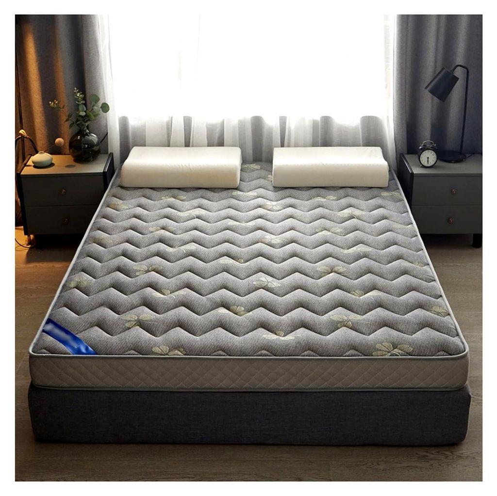 Japanische Bodenmatratze, Futon, aufrollbar, tragbar, faltbar, extra dick, atmungsaktiv, Bodenliege, Gästebett, Grau, 100 x 200 cm