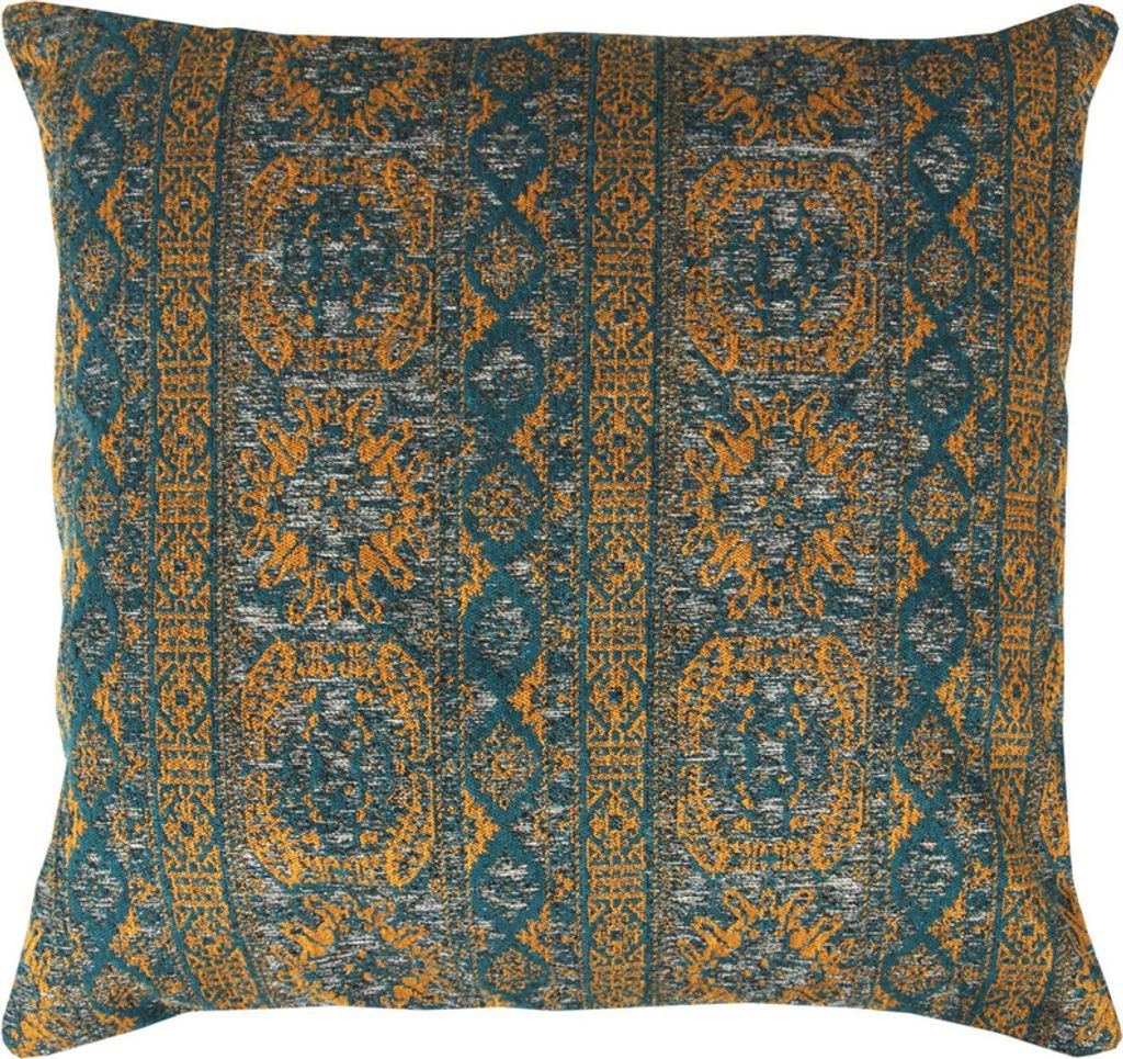Dekokissen 45 x 45 cm ( Marakesh Petrol ) - Bohemian Oriental Boho - Hochwertiger Kissenbezug mit Reißverschluss