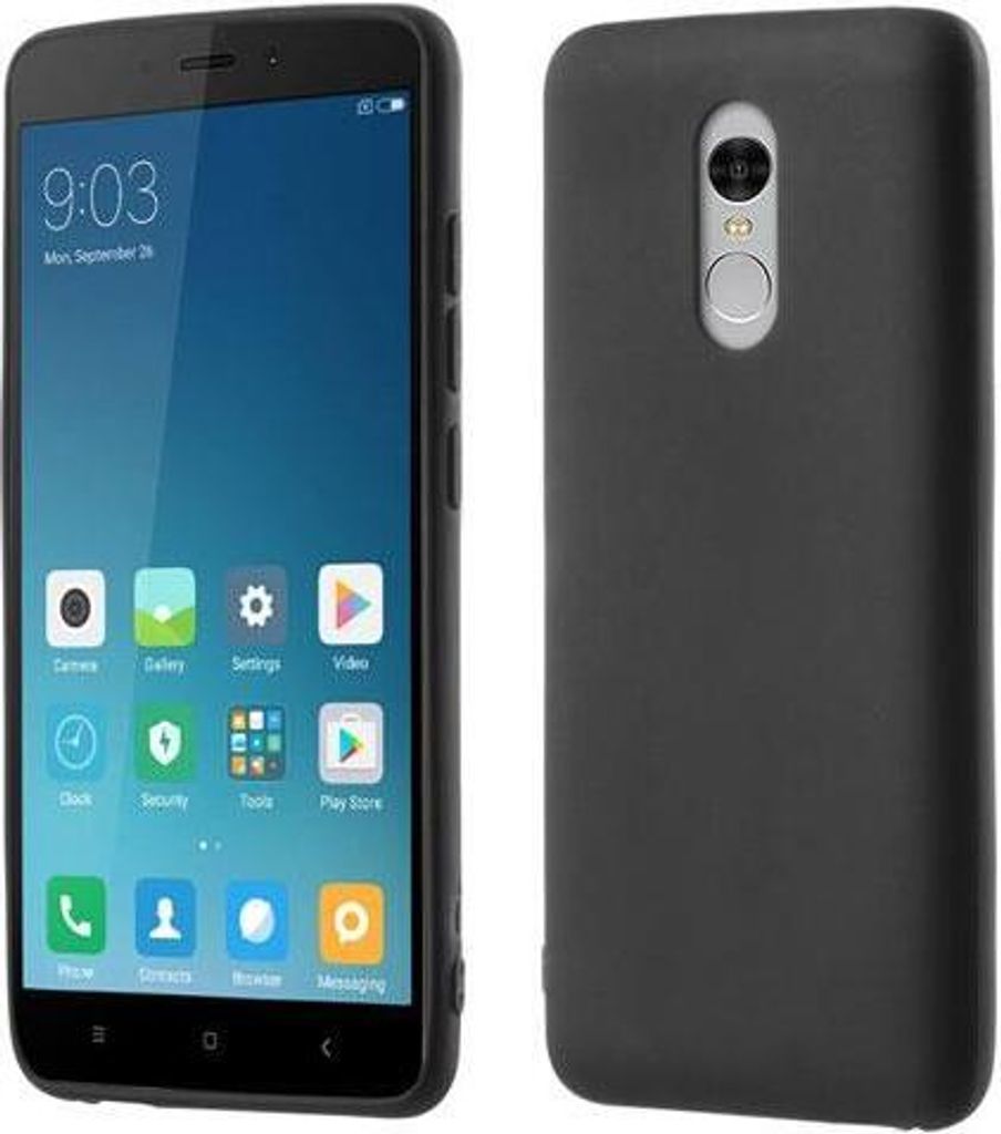 starfix Ultra Slim Matt Silikon-Tasche Schutz-Hülle Cover für Xiaomi Redmi Note 4 MediaTek schwarz
