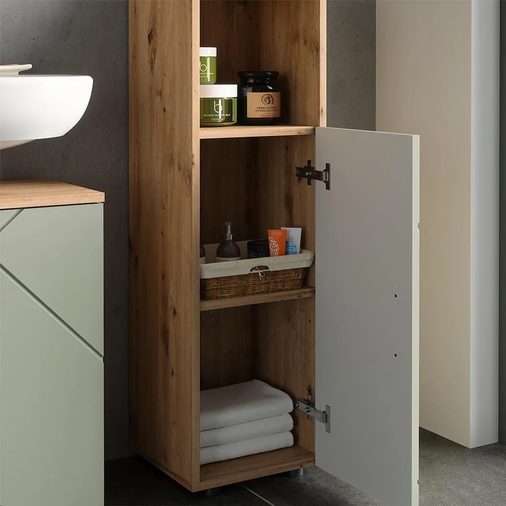 Meuble Vicco Irma Vert Sauge : Solution de Rangement Humidité 30x95 cm