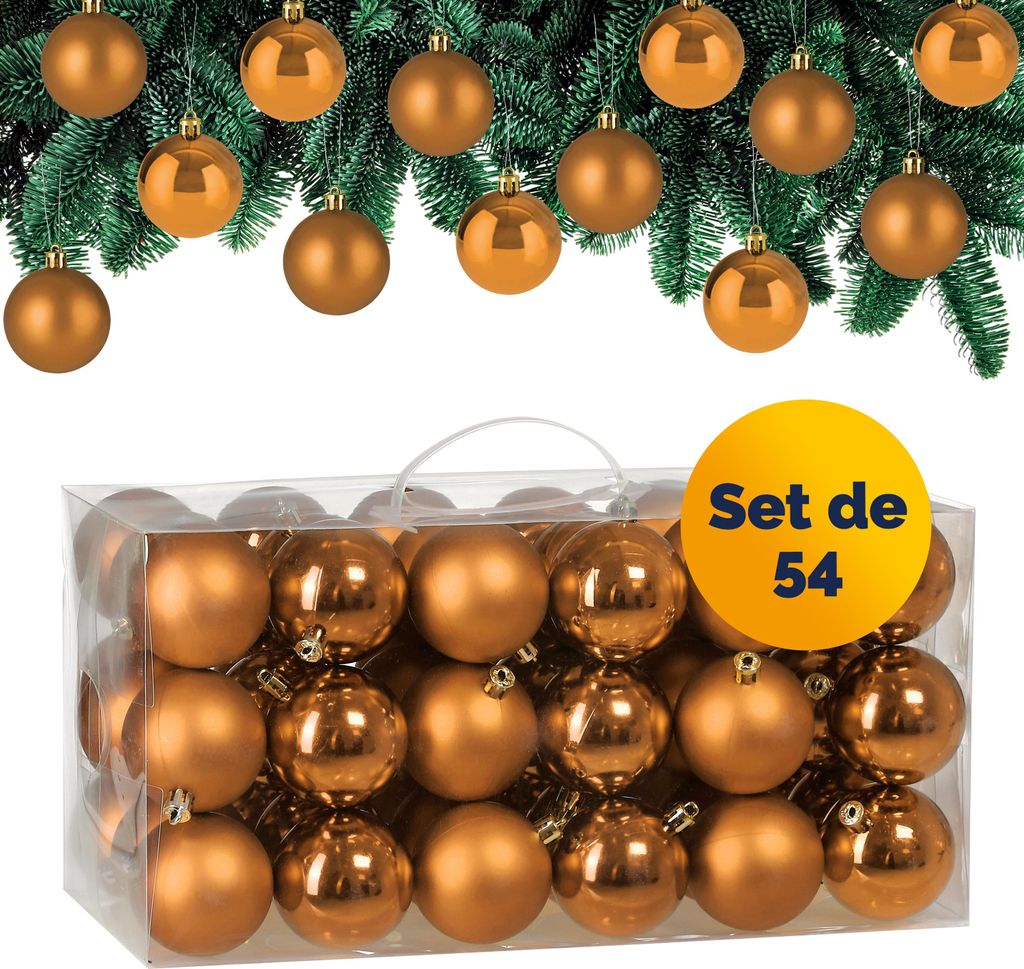 Lot de 54 boules de Noël en plastique robuste Décoration de Image du produit 