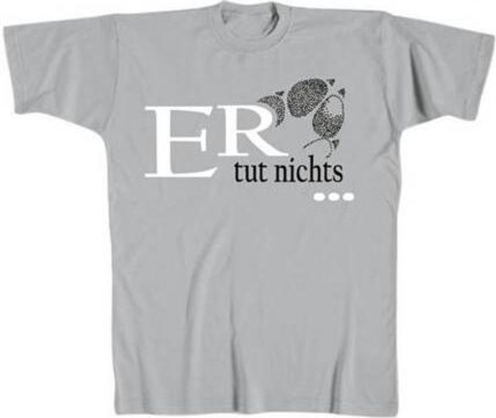 T-Shirt Hundepfote Er tut nichts... 10574 grau Gr. S-XL Größe - XL