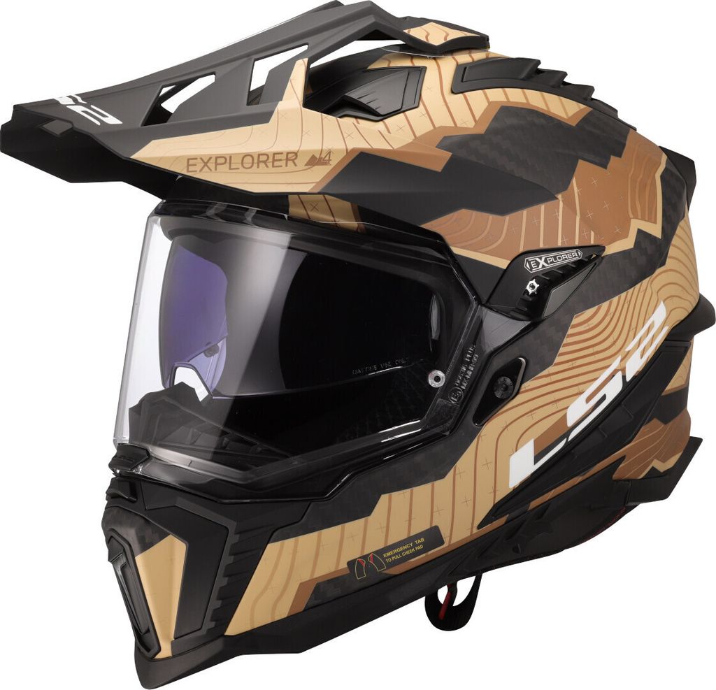 LS2 MX701 Explorer Carbon Trick Motocross Helm, sand matt, S (55/56)