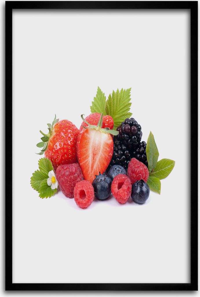 Bild - Bilderrahmen - 40 cm x 60 cm - MDF - Rahmen - Wandkunst - Waldfrüchte