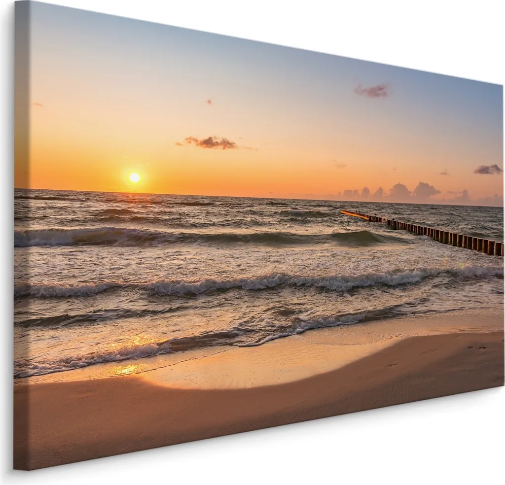 Quadro Mare Spiaggia 90x60 cm - Stampa su Tela Canvas XXL per Arredo