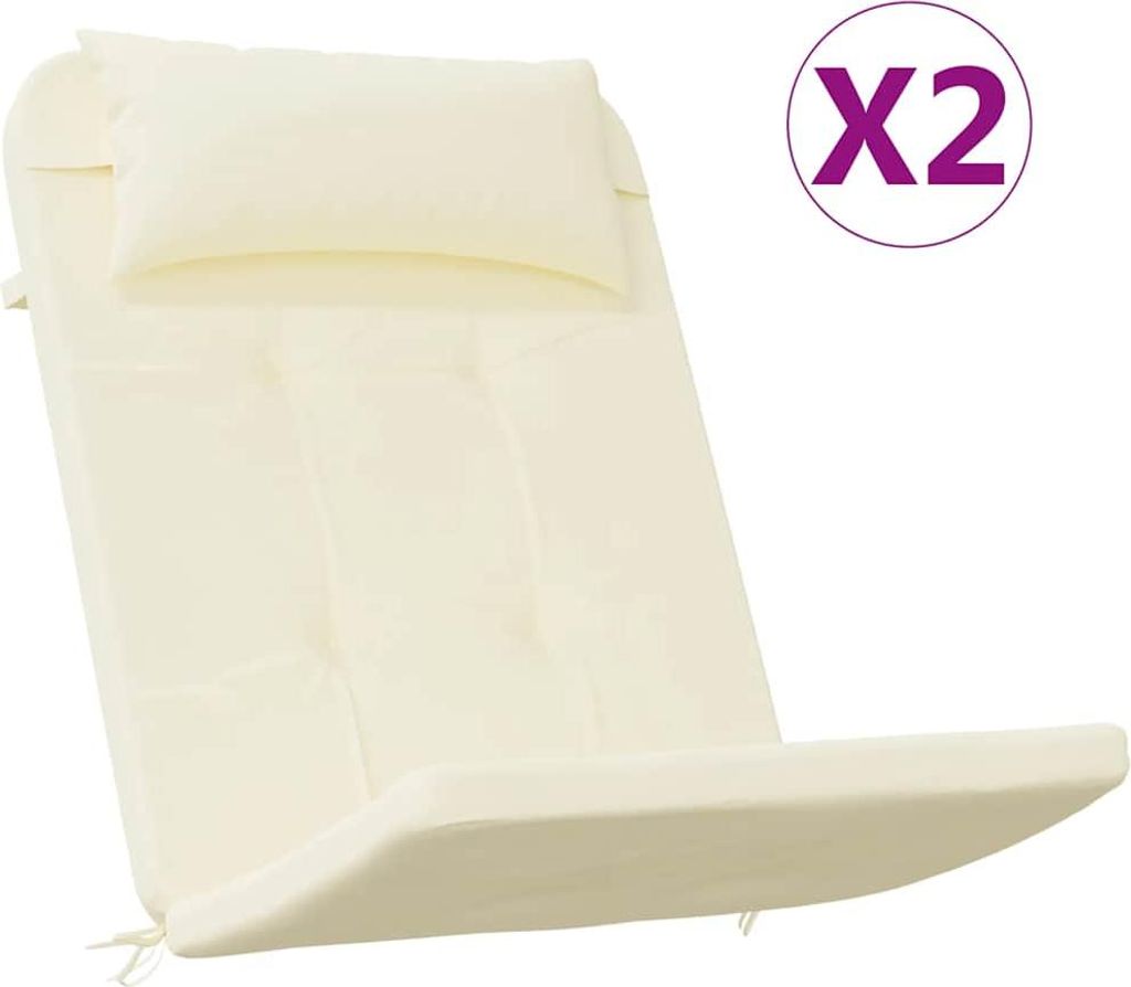 vidaXL Adirondack-Auflagen 2 Stk. Creme Oxford-Gewebe Produktbild 