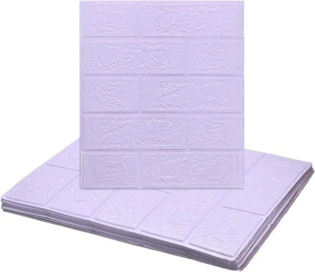 Dalles de douche autocollantes XPE gris clair lot de 10 panneaux 3D brique