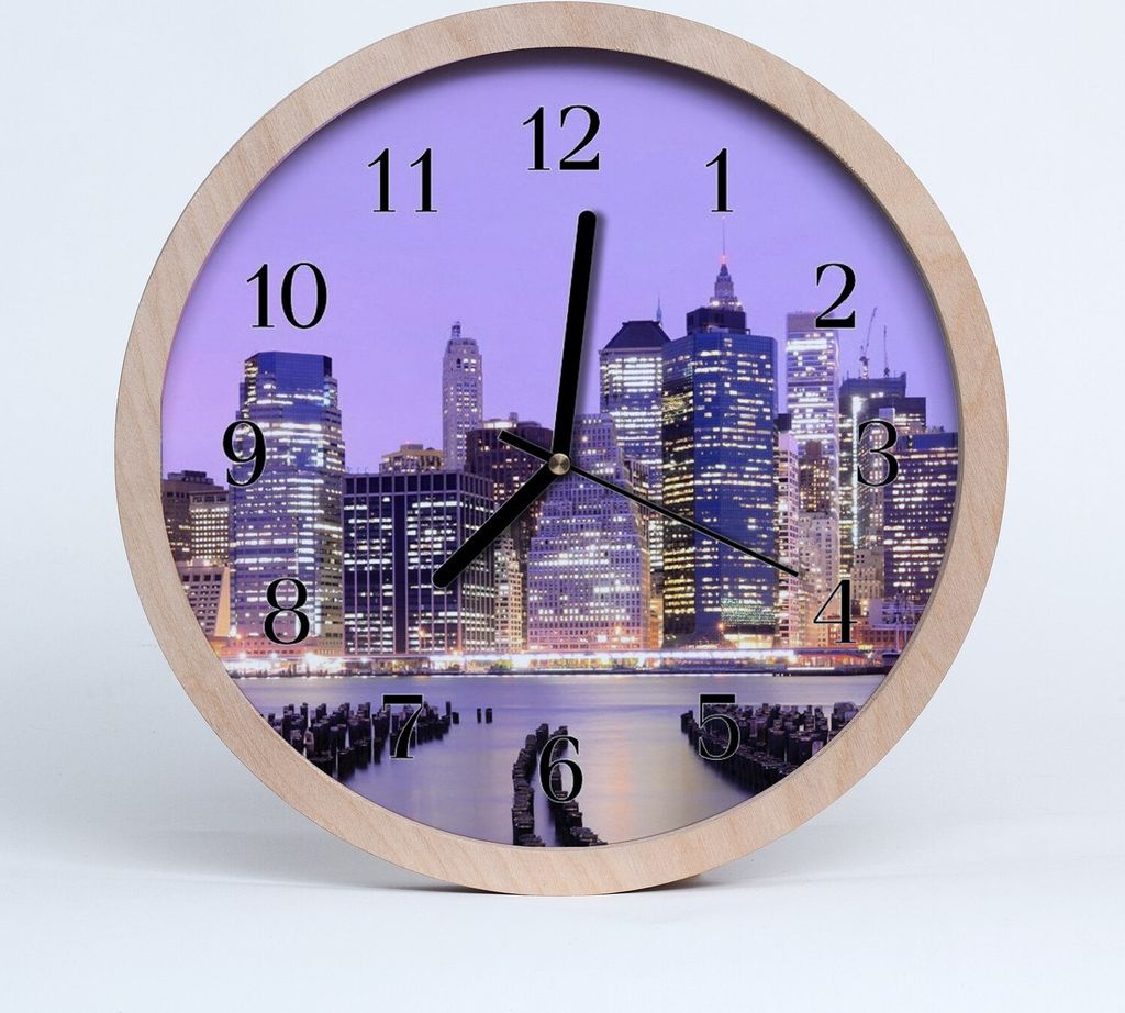 Holzuhr 20fi cm wanduhr - Stadtgebäude Stadt