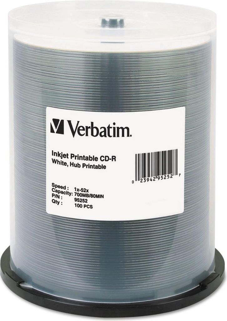 Verbatim CD-R 700MB 52x Inkjet Printable Weiß - Box 100 Stück