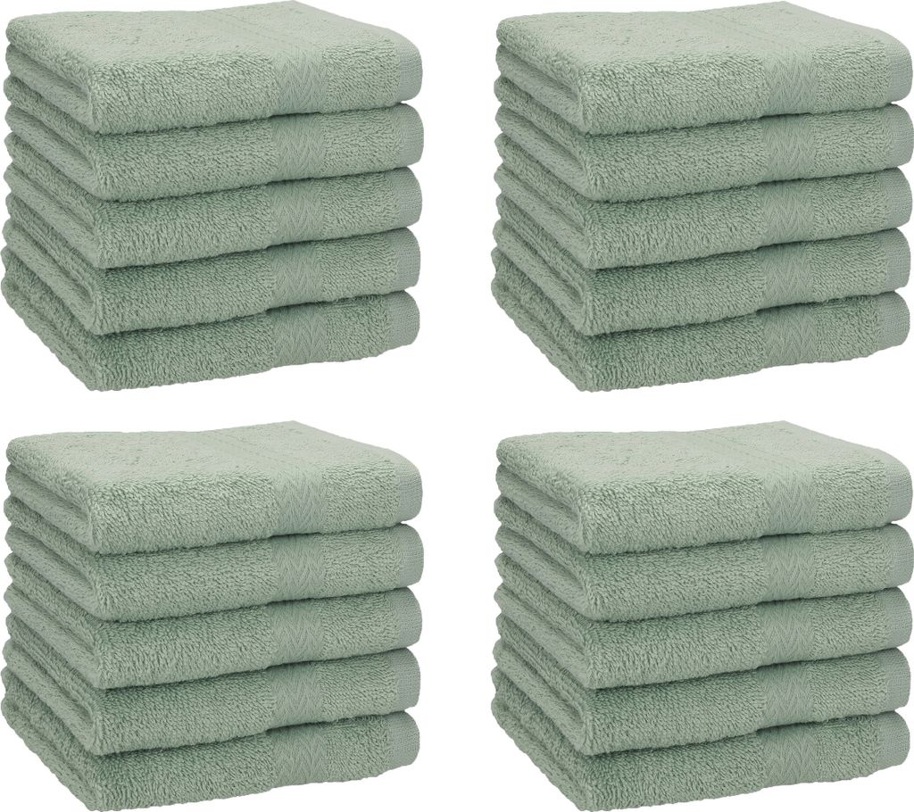 Betz 10 Stück Seiftücher 30x30 cm PREMIUM 100% Baumwolle Farbe: heugrün