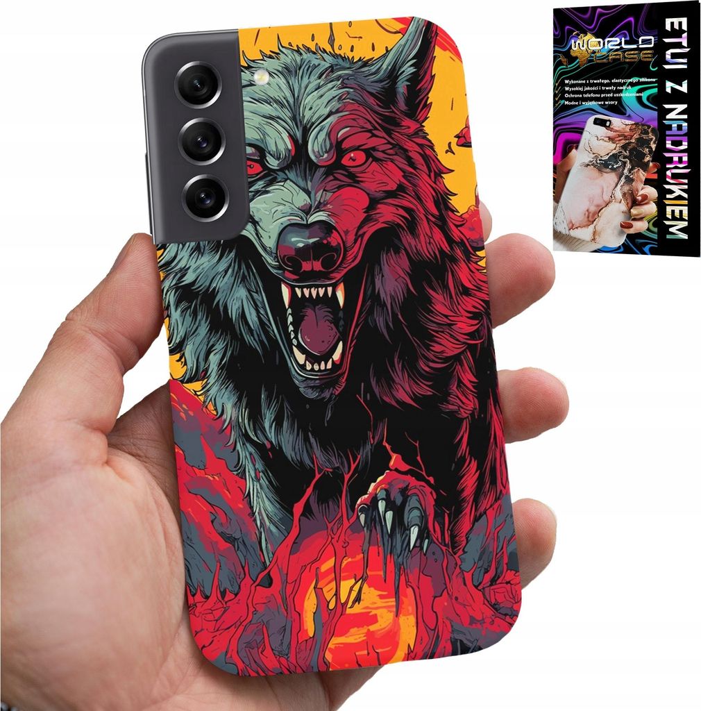 Fall Für Samsung Galaxy S22 Plus - Wolf Wolf Pack Super Muster + Glas