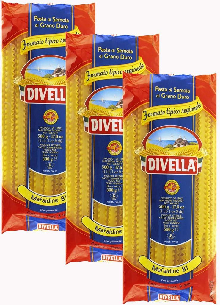 Divella Mafaldine N81 getrocknete Pasta, 1,5 kg, 3 x 500 g Produktbild 