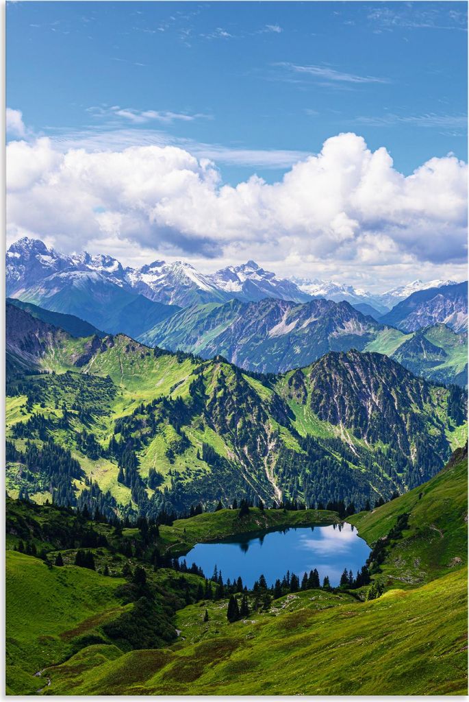 ARTland Wandbild Alu für Innen & Outdoor Nebelhorn bei Obersdorf Alpen Seealpsee Größe: 60x90 cm