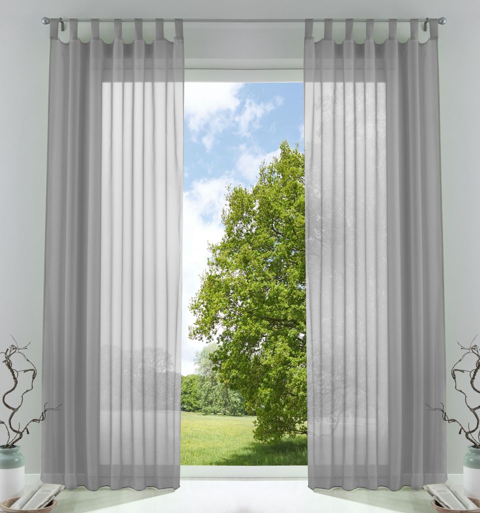 Ösenschal Fenstervorhang grau 145x250 cm Gardinenschal Dekoschal