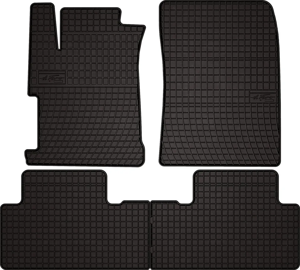 Tappetini auto in gomma adatto per Honda Civic IX (2011-2016, berlina) neri, set 4 pz, con fissaggi