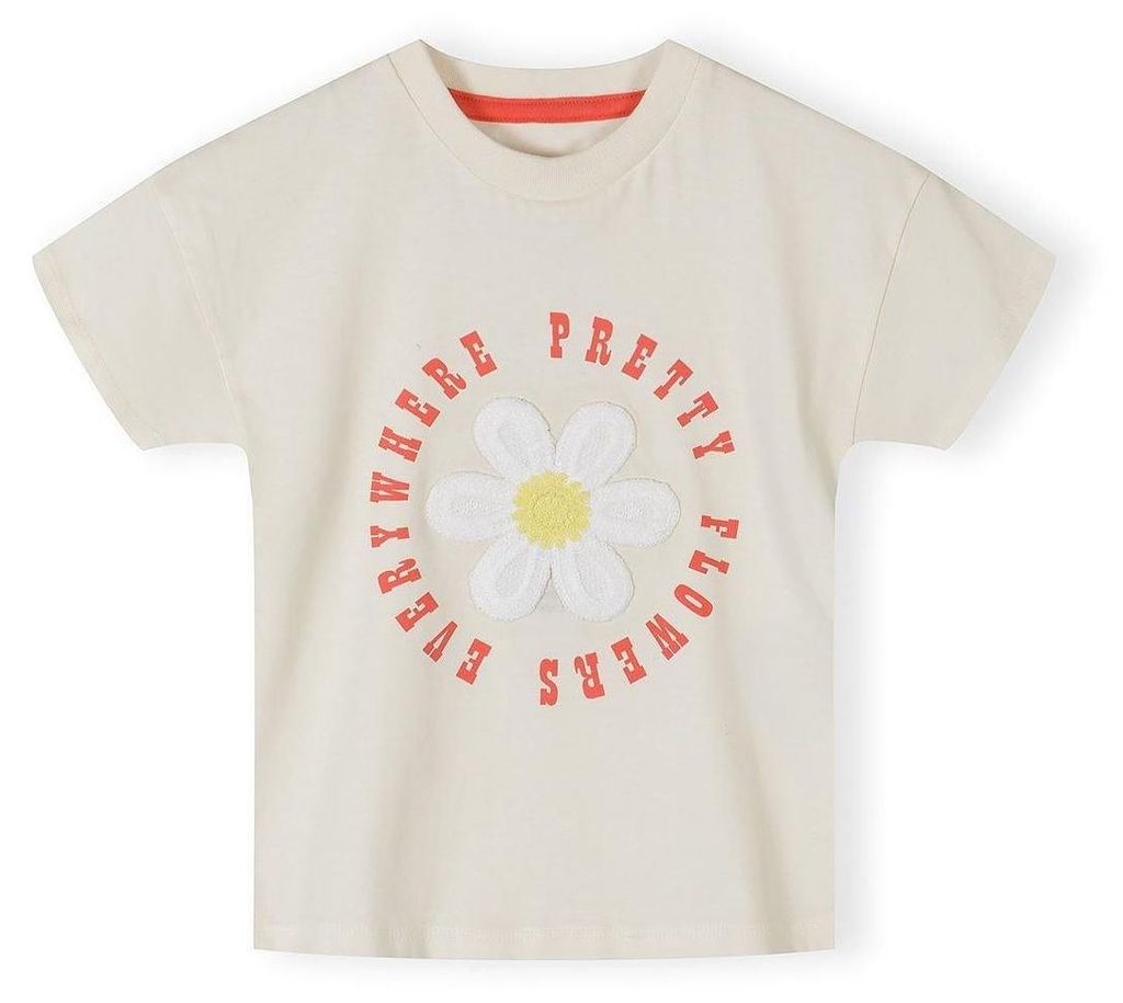 Minoti T Shirt Baumwolle kurzarm Offwhite Gr. 92 für Mädchen