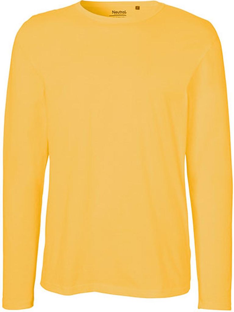Neutral O61050 | Herren Long Sleeve T-Shirt / 100% Fairtrade-Baumwolle - Farbe: Yellow - Größe: S