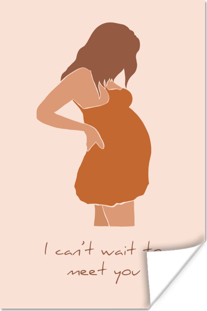 MuchoWow Poster Schwangere - Mutterschaft - Mama 20x30 cm - Papierdruck