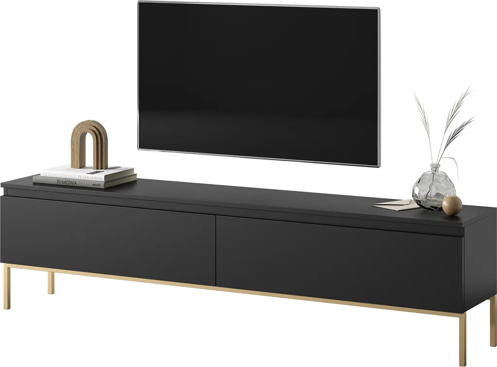 Meuble TV Noir 175 cm Bemmi - Fini le Désordre avec ce Buffet Design et Chic