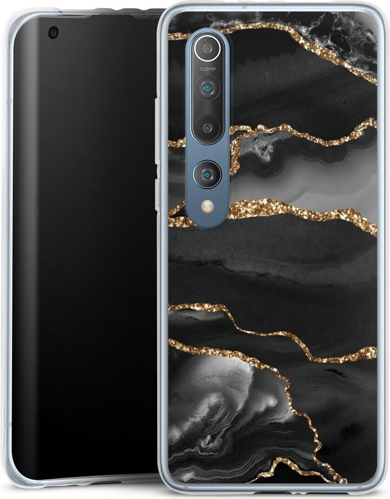 DeinDesign Handyhülle für Xiaomi Mi 10 Silikon Hülle Case Smartphone Schutzhülle Glitzer Look Marmor Muster