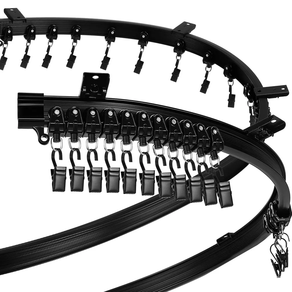 Solution rail rideau plafond noir 2m flexible pour angles difficiles