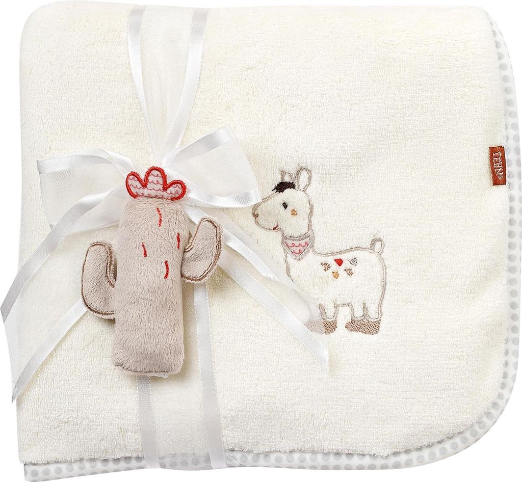 Fehn Kuscheldecke Peru Lama - Kuschelige Schmusedecke als Babydecke Schmusetuch & Krabbeldecke für Kinderwagen und Babyschale ideales Schnuffeltuch