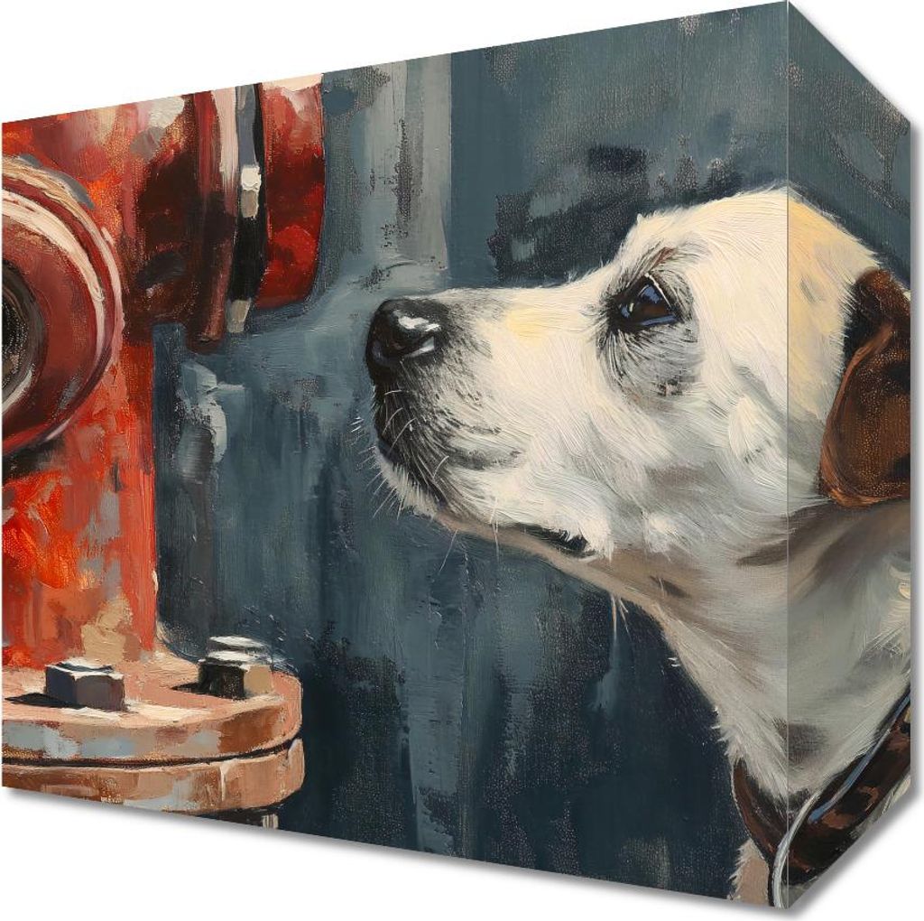 Bild 20x20cm Kumpel am Hydranten