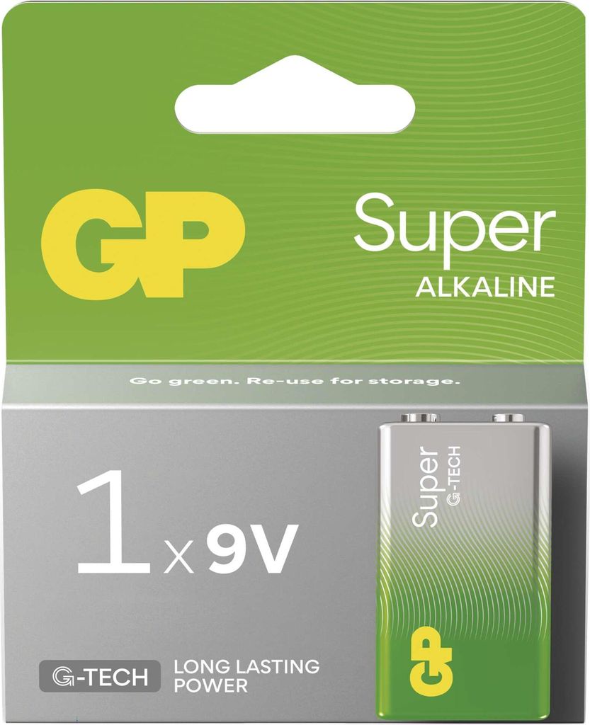 GP Super Alkaline 9V-Block 6LR61 Relaunch 0301604AETA-B1