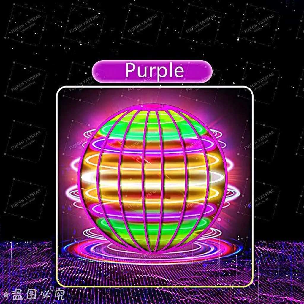 Fliegender Ball , Flying Spinner, Magic Hover Schwebe Ball, Magischer Ball, Zauberball, LED UFO Ball Toys, Bumerang, Spielzeug Drohne Purple