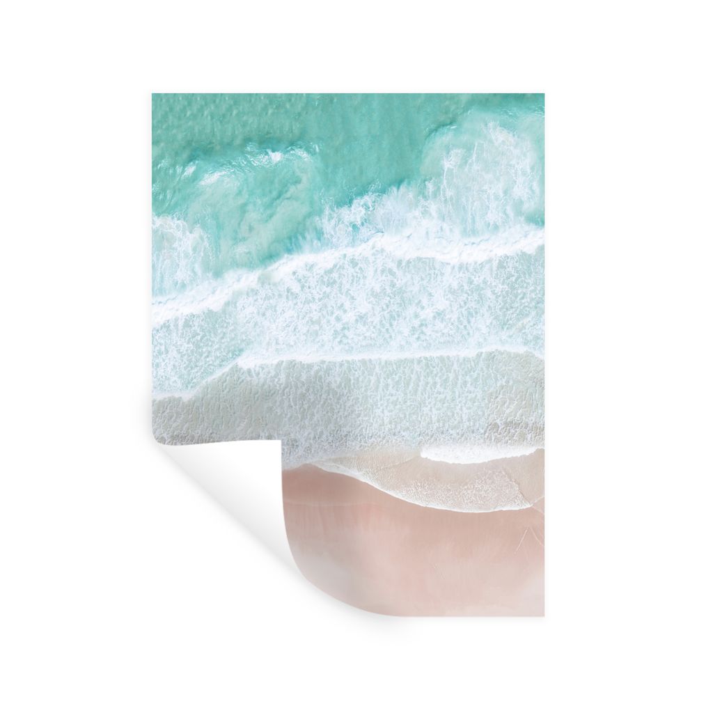 MuchoWow Wandtattoo Wandsticker Wandaufkleber Meer - Strand - Blau - Natur 120x160 cm Selbstklebend und Repositionierbar - Wierderverwendbar - Se...