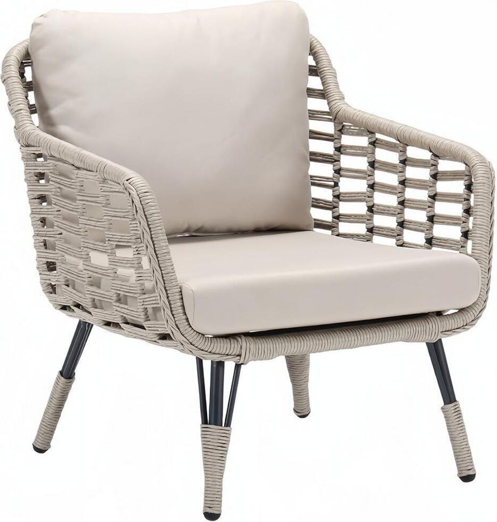 Sessel Hochwertig BeigeTerrasse Design Elegantes Möbel Modern Sessel