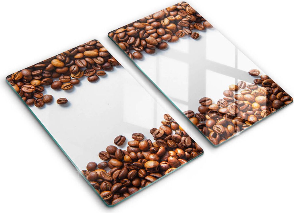 Glasschneideplatte - Herdabdeckplatte - 2x30x52 cm -Schneidebrett - Spritzschutz -Getreidekaffee