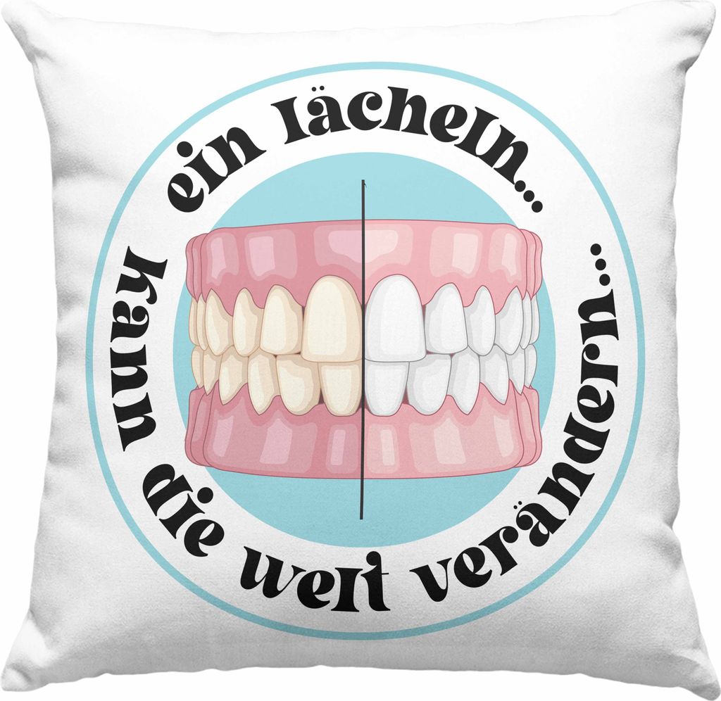 Trendation - Zahntechniker Deko-Kissen mit Füllung 40x40 Geschenk Zahnarzt Lustig Praxis Geschenkidee Zahnarzthelferin Zahntechniker Zahnärztin -...