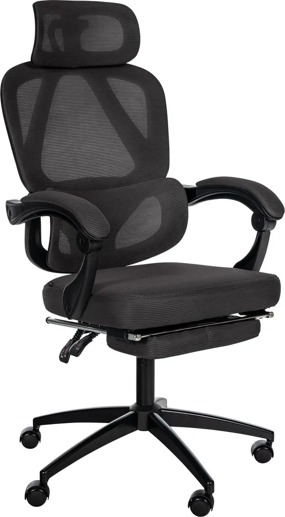 Fauteuil de bureau Gander Noir pivotant avec accoudoirs confortables
