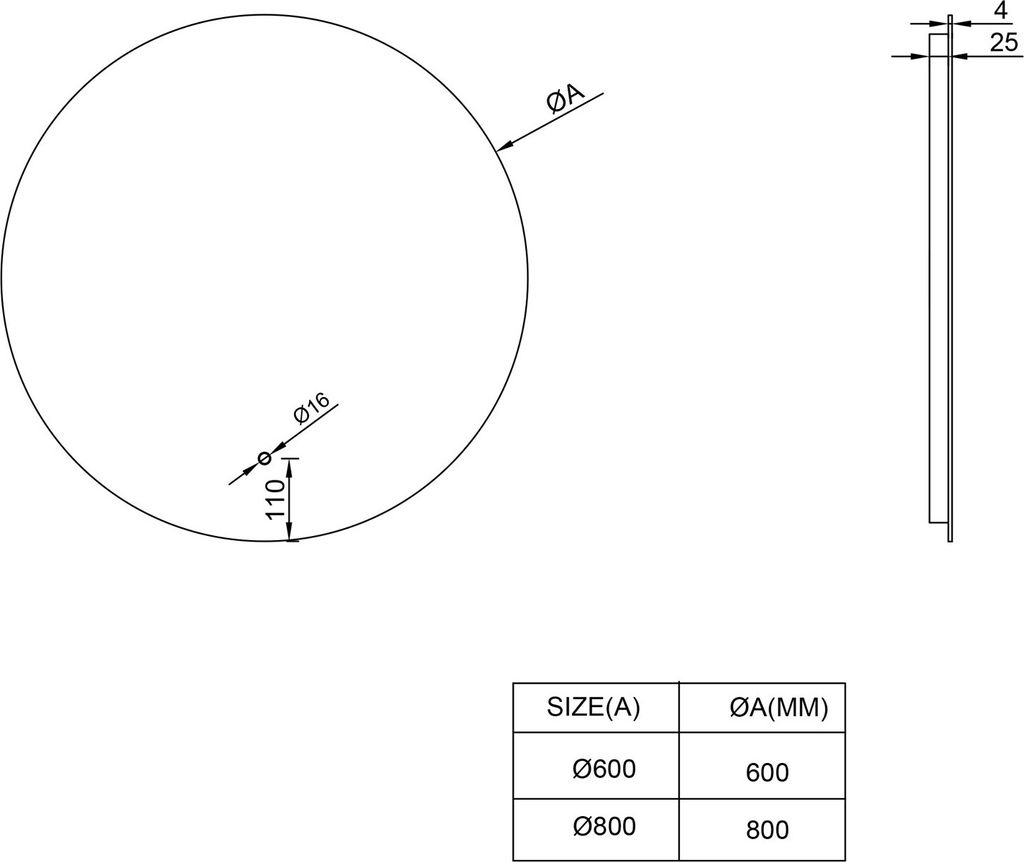LED Spiegel Ø 60/80/100 cm mit Spiegelheizung Warm-/Kaltlichteinstellung Badspiegel, Größe:100 cm
