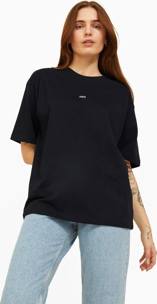 Jack&Jones T-shirt 12205777-BLK in BLACK/WHIT color size large