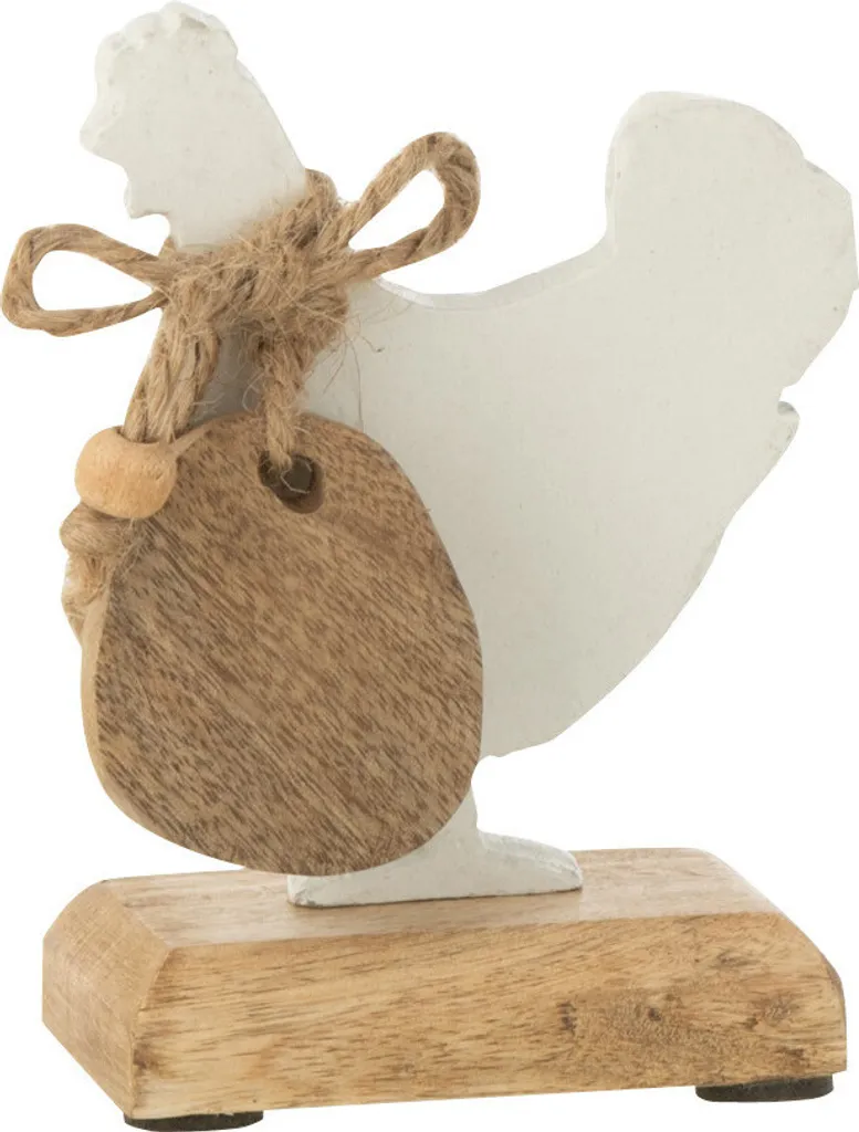 Objet Décoratif Œuf de Coq Blanc J-Line - Accessoire Design Aluminium